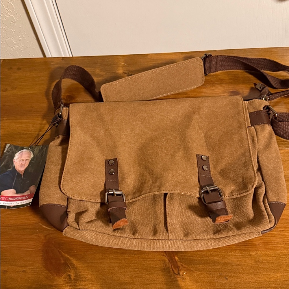 GREG NORMAN The Refined traveler brown travel bag